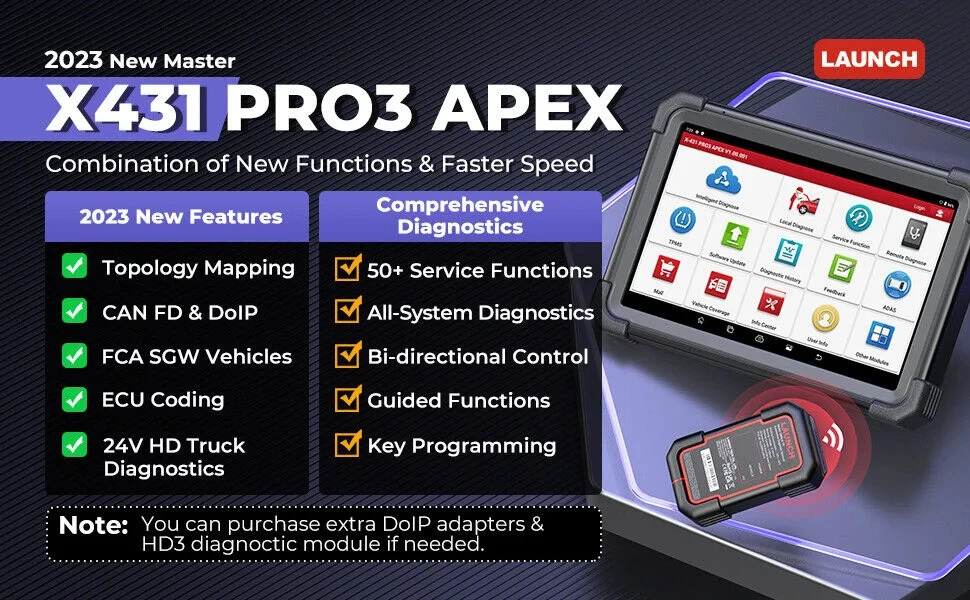 launch x431 pro3 apex feature