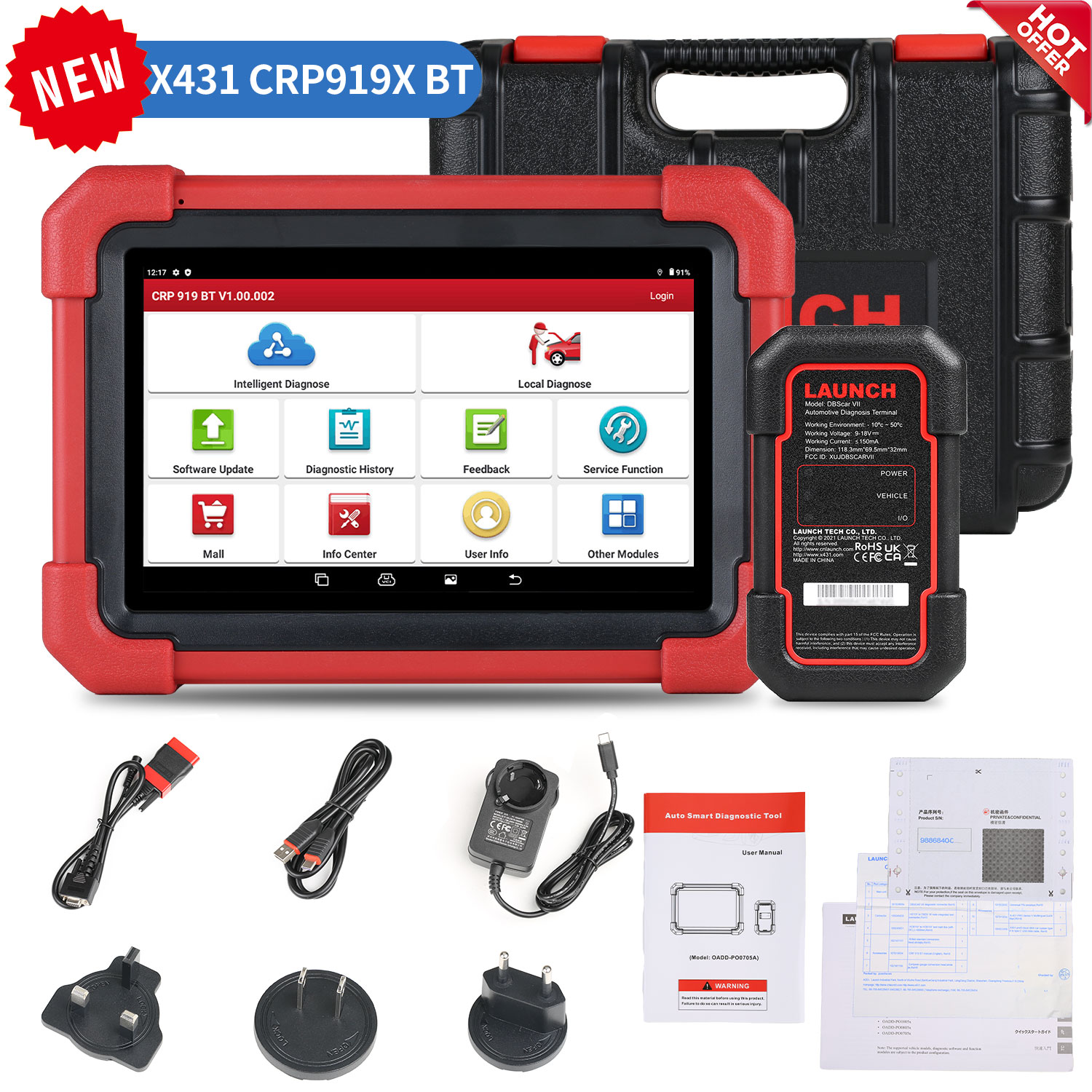 V519 OBD2 Scanner, Classic Enhanced Mode 6 Engine Fault Code Reader OBDII  CAN Diagnostic Scan Tool, One-Click Smog Check, DTC Lookup. 