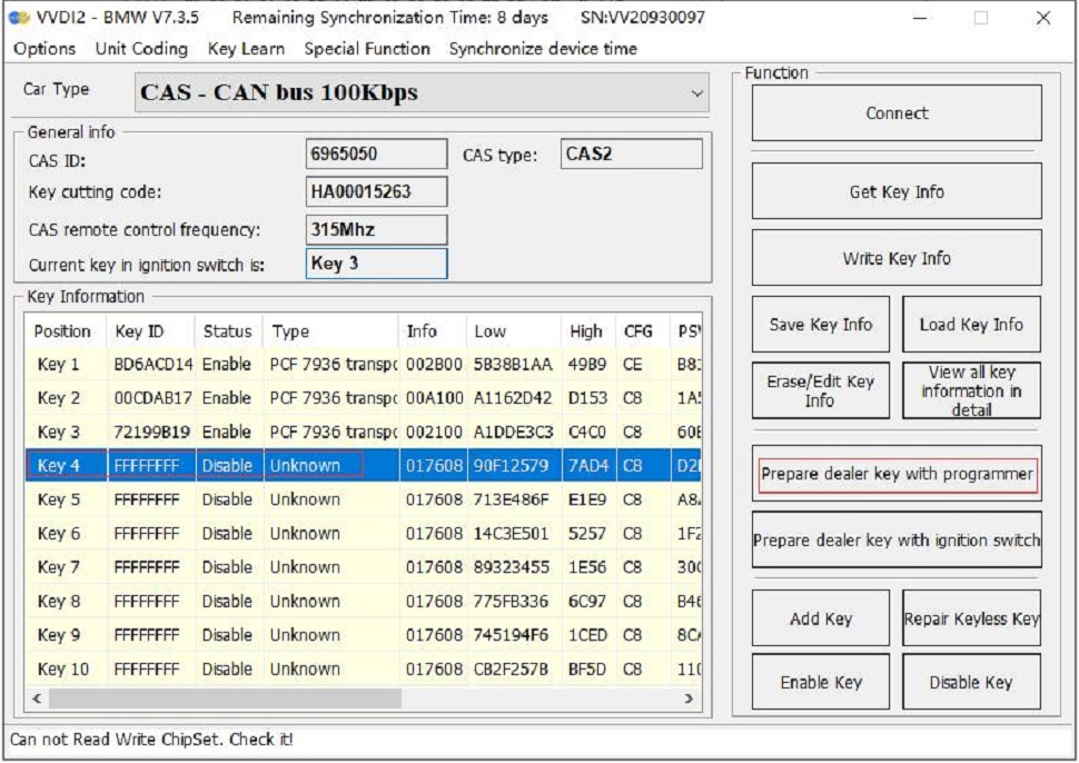 Godiag CAS1 CAS2 BMW Mechanical Key Test Platform 10