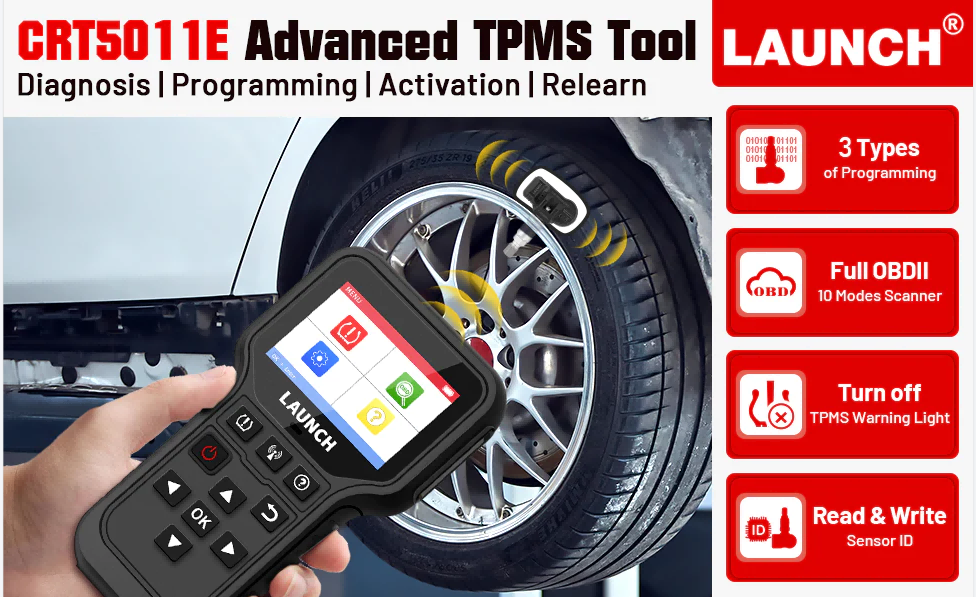 LAUNCH CRT5011E 315/433MHz TPMS Programming and Relearn Tool