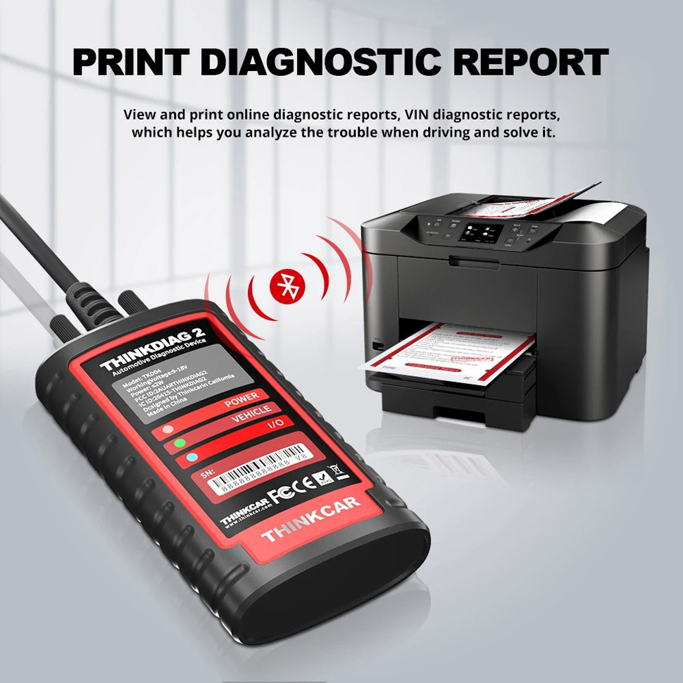thinkdiag 2 Print the Vehicles report Function: