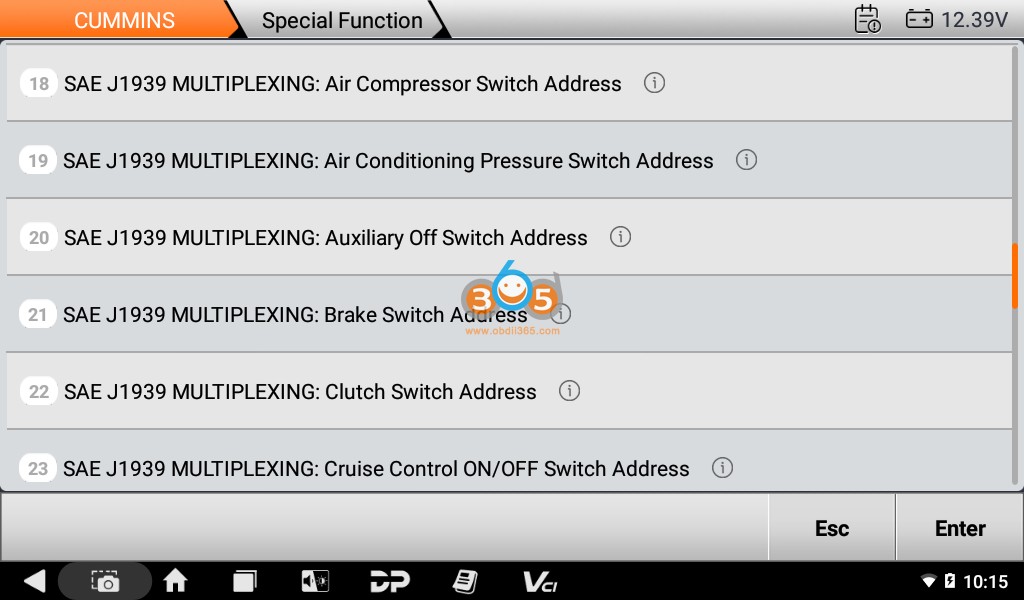 OBDSTAR ISCAN PRO CUMMINS marine device menu 11