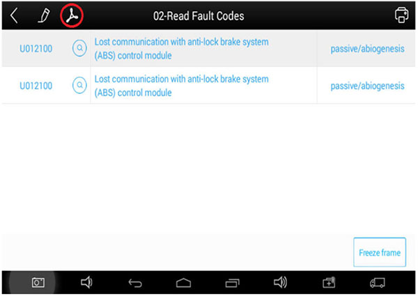 x100 pad2 read fault code