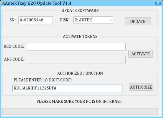 Activate Autek Ikey820 New Software License 2