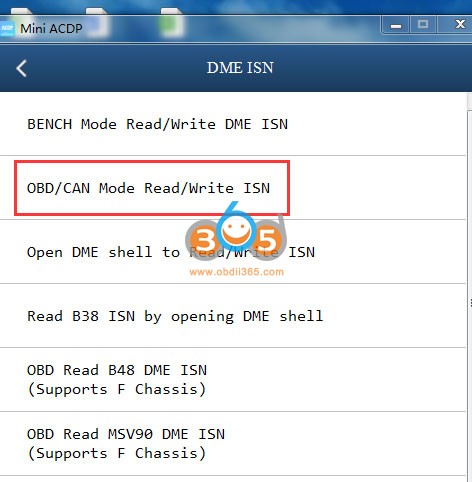 yanhua mini acdp obd can mode read ISN 2