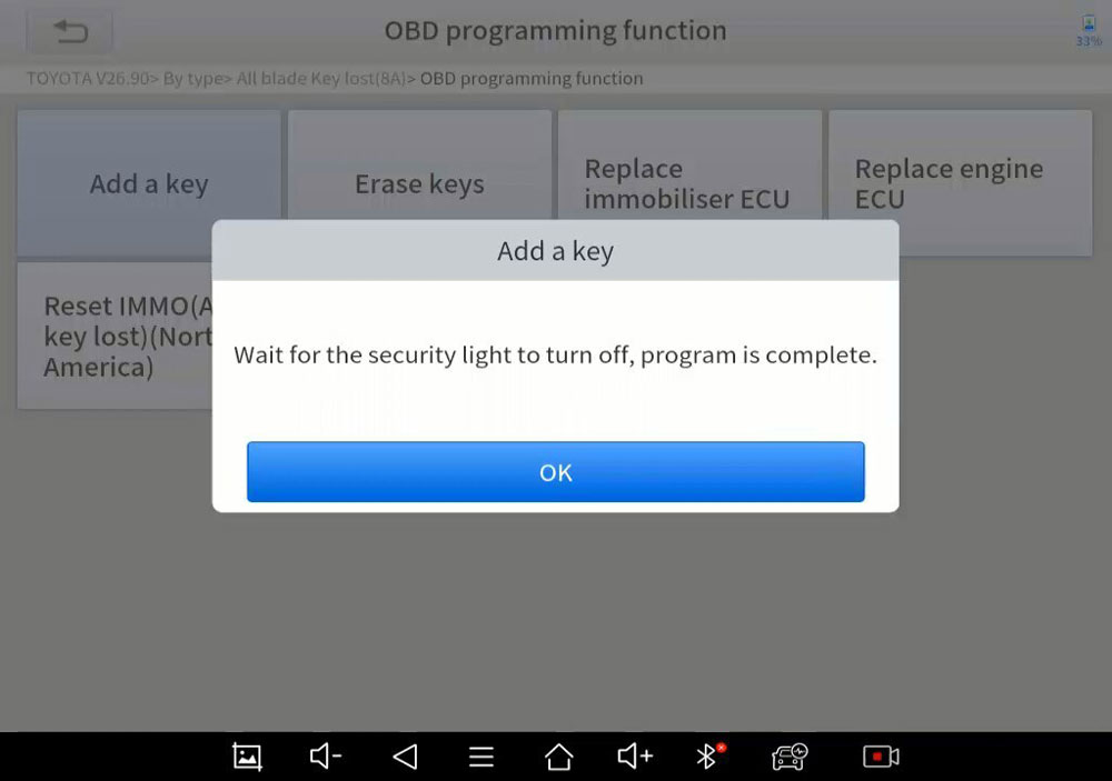 Program Toyota 8A Non-Smart Key All Keys Lost with Xtool M822 13