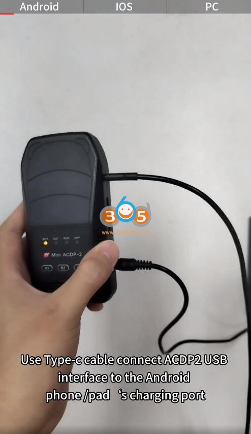 connect yanhua acdp2 with Android via USB 3