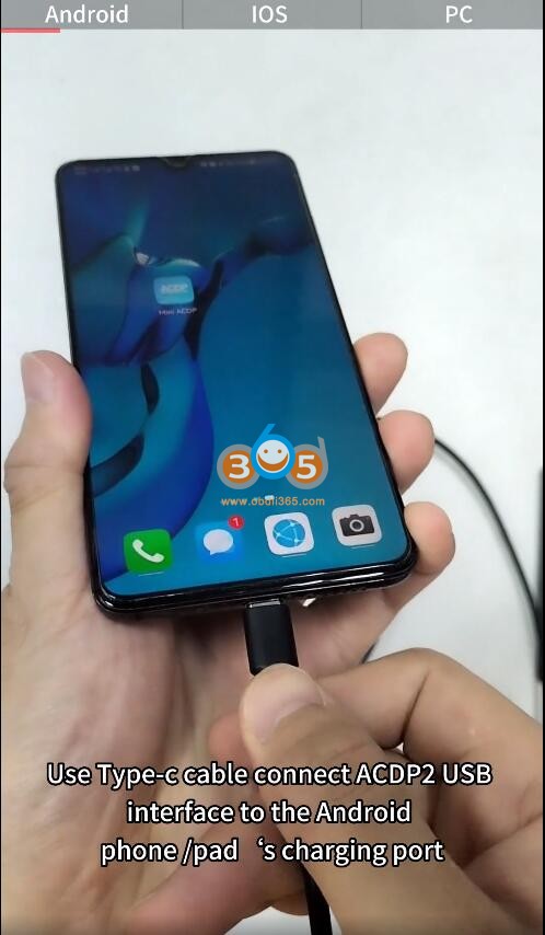 connect yanhua acdp2 with Android via USB 4