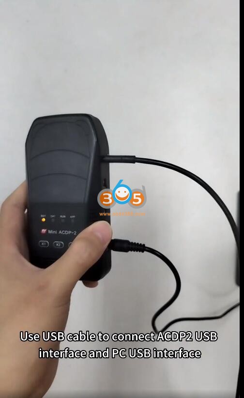 connect yanhua acdp2 with PC via USB 2