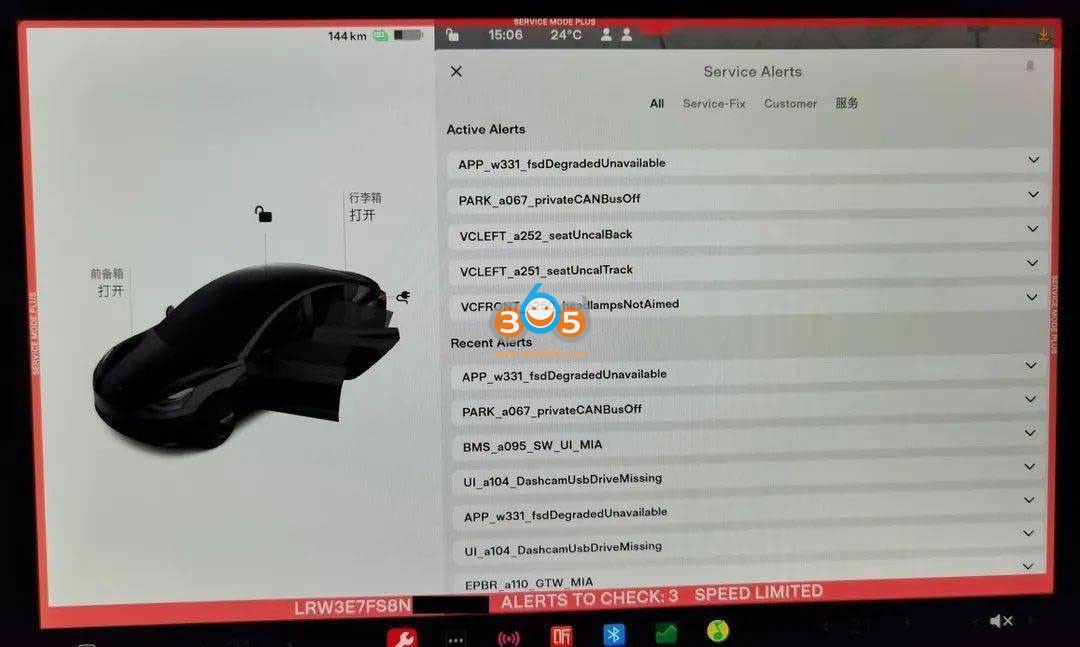 Enable Tesla Service Mode with Launch X431 and LAN Cables 16