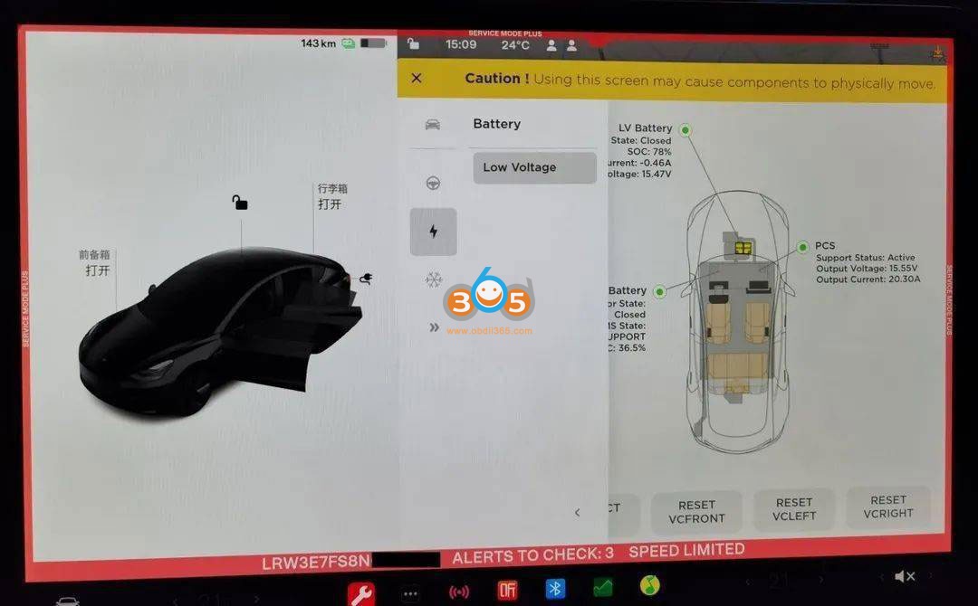 Enable Tesla Service Mode with Launch X431 and LAN Cables 20