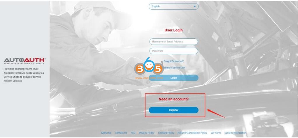 How to register AutoAuth account for thinkcar 1